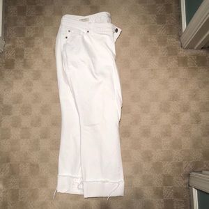 Torrid boyfriend white crop jeans